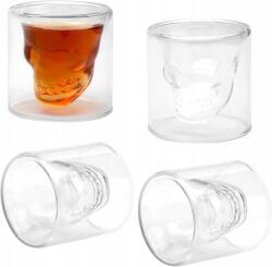 4 db-os Koponya Alakú Shot Pohár Szett Halloweenre, 75 ml, Üveg (B0C6WP9JHN)