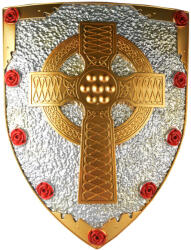 Korbi Lovagi Pajzs Lovagi Nyél Páncél Arany Kereszt Halloween Kütyü 50CM