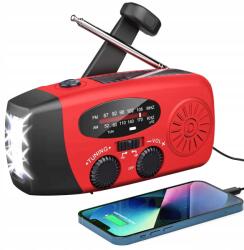  napelemes rádió vagy kurblis Powerbank vészhelyzeti utazó zseblámpa 2000mAh (radio słoneczne 2000mAh)