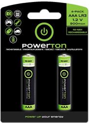 Powerton Nikkel-metál-hidrid akkumulátor (NiMH) Powerton Aaa (R3) 900 mAh 2 db (AB012WPC3AB2)