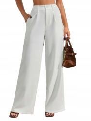 Shein Nadrág Fehér Magas Derekú Egyenes Elegáns 40 L__L