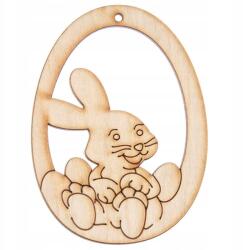 Loveart Nyuszi a tojásban fa dísz rétegelt lemezből Loveart 9, 5cm Decoupage dekoráció (LOV-Sklejka)