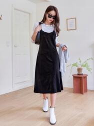 Dazy Ruha MIDI, Size 40, fekete, velúr vállpántokkal