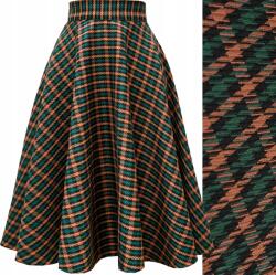 3XL Zsebek K2 midi kockás szoknya őszi-téli zöld-barna 46 (0104024662)