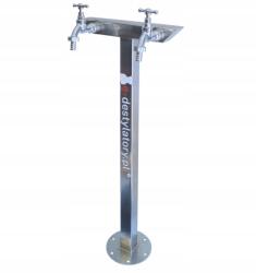 E-destylatory Kerti csaptelep 70cm két csap Inox "ferde négyzet" alsó vízellátás (2xKran70KwadratDolnySkośny)