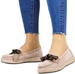 Filippo Női Bőr Papucs Masnival Platform Bézs Nubuk Kényelmes Új (6457 BEŻOWE)