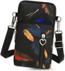 EdiBazzar Telefontartó városi Táska, fekete, 19cm magas, 10cm széles, 5cm vastag (Wygodna funkcjonalna mała torebka damska)