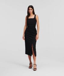 KARL LAGERFELD Fekete MIDI Ruha Kivágással (36) (568779)