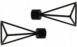 ESTAdeco Geometric Végzáró szett, 2 db-os, karnisokhoz, 19 mm átmérőjű, Fekete