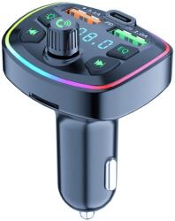 Bluetooth autós töltő zene hangulat fények 3 port (JTD063)