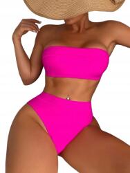 Shein Kétrészes Fürdőruha, sima, varrat nélküli, Size L, rózsaszín
