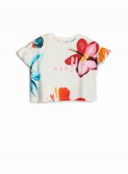 Desigual Fehér Póló, virágmintás, Size 9-10L, 100% pamut (22SGTK31_9019)