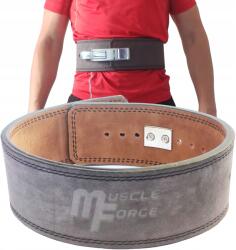 MuscleForge Bőr Háromkerekű Öv Csattal L-es Méret Testépítő Öv (KF-150)