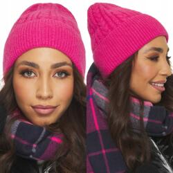 DEMUR Női Téli Sapka beanie meleg kötött rózsaszín fukszia