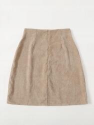 Shein Mini Szoknya Bézs Trapéz Kordbársony Magas Szárú Casual 36 S__s