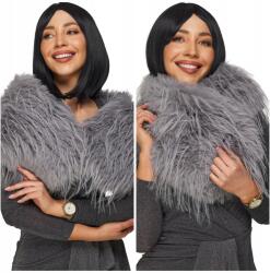 DEMUR Szürke Etola Szőrmés boleró ágytakaró Kendő Boa Szőrmés Gallér szürke (etole szale bolerka damskie do sukienki)