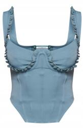 Prettylittlething Kék Felső Vállpántos Dekoratív Csipke Kötés Prettylittlething 34
