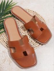 Shein LC11210 Shein Barna Behúzható Lapos Flip-flop Papucs Casual (38) 41 (sx2310202618104431)