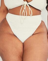 Prettylittlething Klasszikus Texturált Krémszínű Magas Derekú Bikini Prettylittlething 46