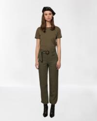 Silvian Heach Egyenes Szárú Nadrág, Size S, khaki, csíkos, magas derék (387186)