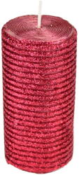 Dommio Piros csillámos gyertya 9, 5x5 cm (DA-6337-3_R)
