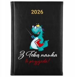 FunnyCase Naptár Fekete A5 2026 Ajándék Pedagógusnap Veled A Tanulás Kaland (Kalendarz Czarny Z Tobą Nauka To Przygoda)