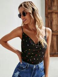 Shein LC93311 Shein Fekete Felső Pillangó Mintás Nyakkivágással (35) L