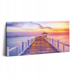 Wallfluent Vászonkép Grafika Nappaliba Erdős híd a kikötőben 100x50 cm (010030010010000007417)