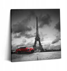 Wallfluent Vászonkép Hálószobába Gyors összeszerelés Eiffel-torony és Piros autó (010030010270000000504)