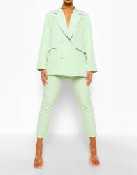 Boohoo Zöld Elegáns Egyenes Nadrág