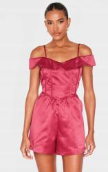 Prettylittlething szatén overál, vállpántos, nyitott vállú, Size 32