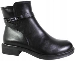 VINCEZA női bokacsizma 58572 40- Méret fekete lapos talpú (58572)