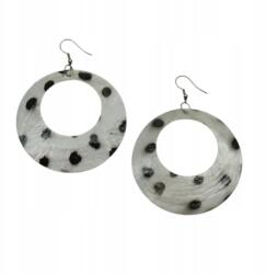  Fehér gyöngyházfényű lógós fülbevaló (0615-647 SAM2)