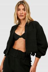 Boohoo KC41108 Boohoo Fekete Strand Ing Pomponok (27) M