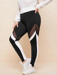 Shein Curve Elasztikus Leggings Fehér-fekete 4XL__4XL