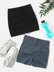 Shein Leggings 2-PACK Kék Fekete Sportos Elasztikus 40 L__L (st2111252629506568)