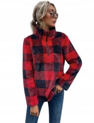 Shein LC54201 *shein Bolyhos Pulóver Kockás Cipzárral 44-ES