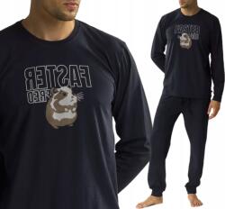 Atlantic Meleg férfi pizsama Atlantic hosszú ujjú NMP-376 kényelmes és puha L (NMP-376-GRANATOWY-L)