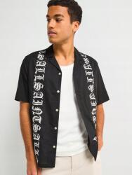 AllSaints Fekete Rövid Ujjú Ingtetoválásokkal, Size XXL, pamut (596383)