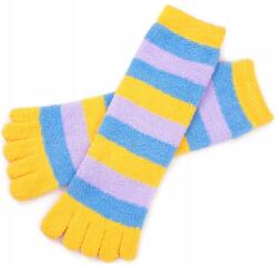 Szaleo Női zokni Stripes lábujjakkal kellemes tapintású és meleg sárga