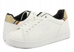 Benetton Fehér Penn Glitt Teniszcipő, Size 36, műanyag felsőrész (462210)