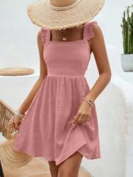 Shein FC24109 Shein Rózsaszín Ruha Mini Fodros Vállpántokkal (40) M