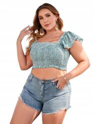 Shein IC61310 *shein Felső Nyakkivágás Téglalap Alakú Virág Mintás Fodros 46