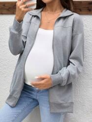 Shein Szürke Melange Cipzáras Pulóver (L) (587402)