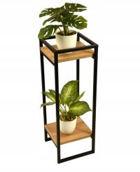 Gramix Virágágyás fém álló dupla asztallap tölgy craft arany éjjeliszekrény 50 cm (PG 507)