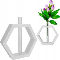  Váza Figura Hatszög Ibolya Virág Dekoráció 20CM (WAZ000011-W)