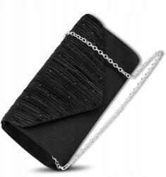 EdiBazzar Fekete, fényes borítéktáska, alkalmi, kis méretű válltáska, női, estélyi (Błyszcząca Torebka Kopertówka Wizytowa)