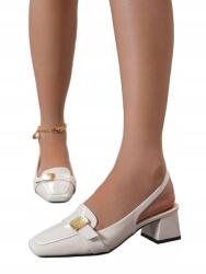 Shein Krémszínű Magassarkú Cipő Szögletes Orral Casual 39__39 (sx2405170860458145)