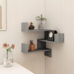 vidaXL Falra szerelhető sarokpolc, szürke sonoma tölgy, 40x40x50 cm (8720286932681)