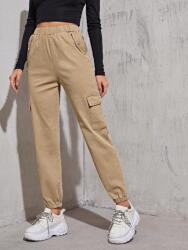 Shein CC23207 Shein Bézs Farmer Nadrág Military Húzózsinóros S